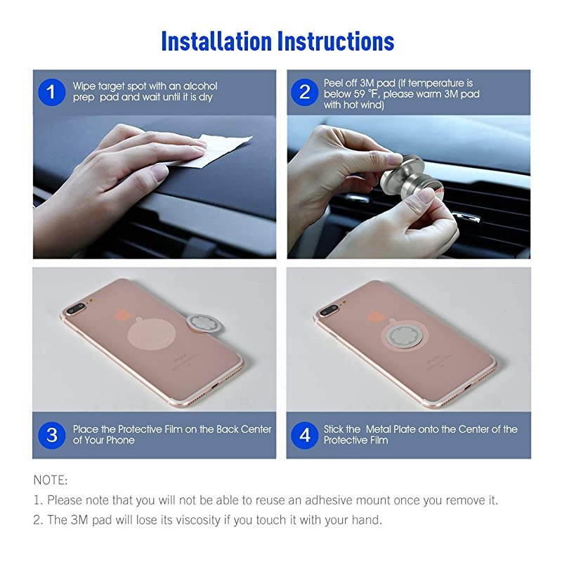 Magnetic Phone Car Mount Strong Magnet Cell Phone Holder for Car Dashboard with Strongest VHB AdhesiveSilver