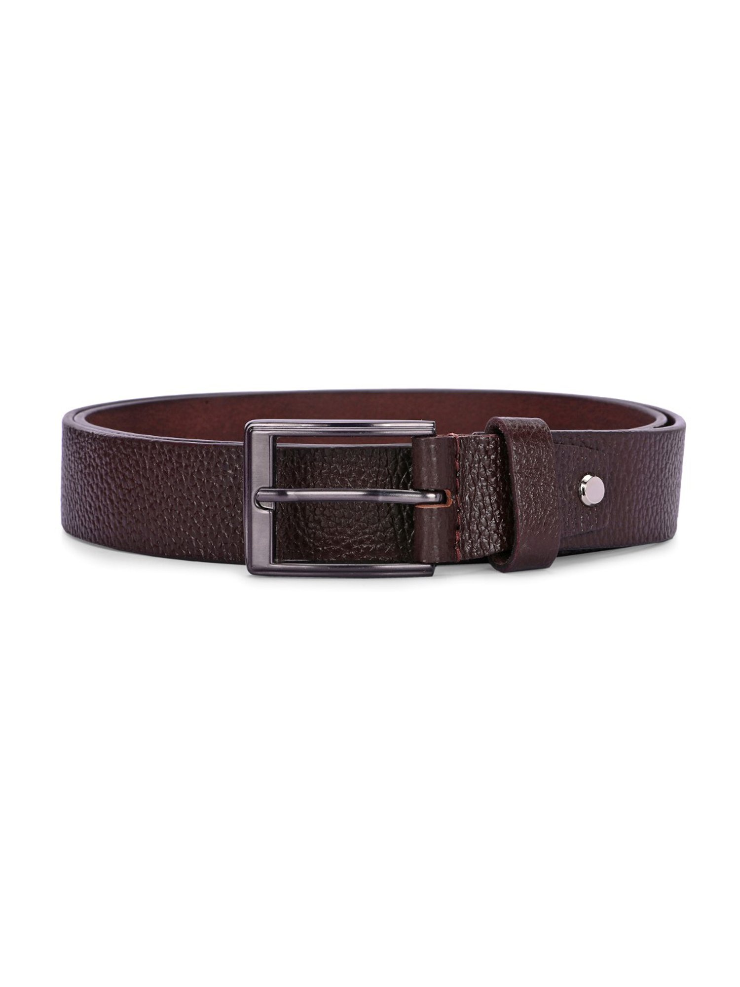Clog London Brown Textured Leather Casual Belt