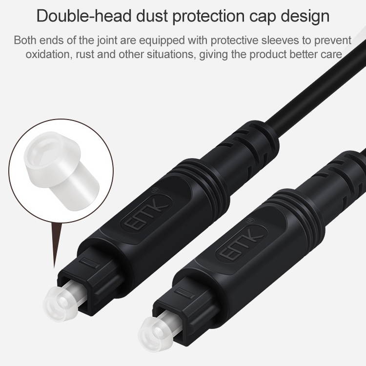30m EMK OD4.0mm Square Port to Square Port Digital Audio Speaker Optical Fiber Connecting Cable(Black)