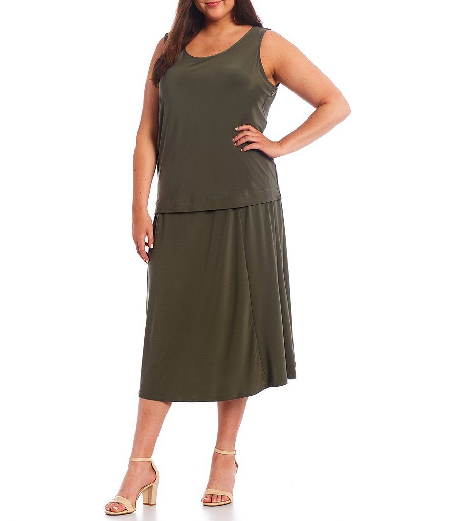 Lauren Ralph Lauren Plus Size Southwestern Print Cotton Blend Midi Skirt