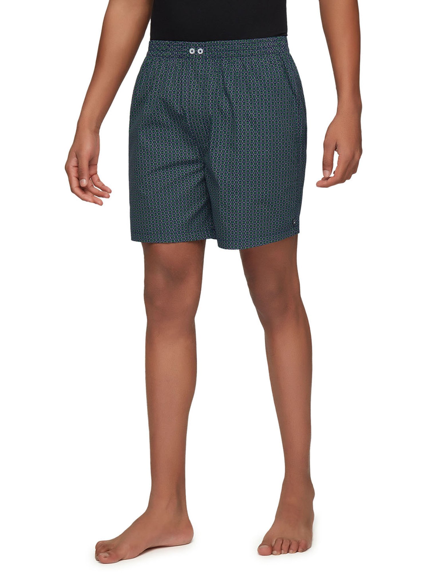 XYXX Green & Dark Blue Printed Boxers - Pack of 2