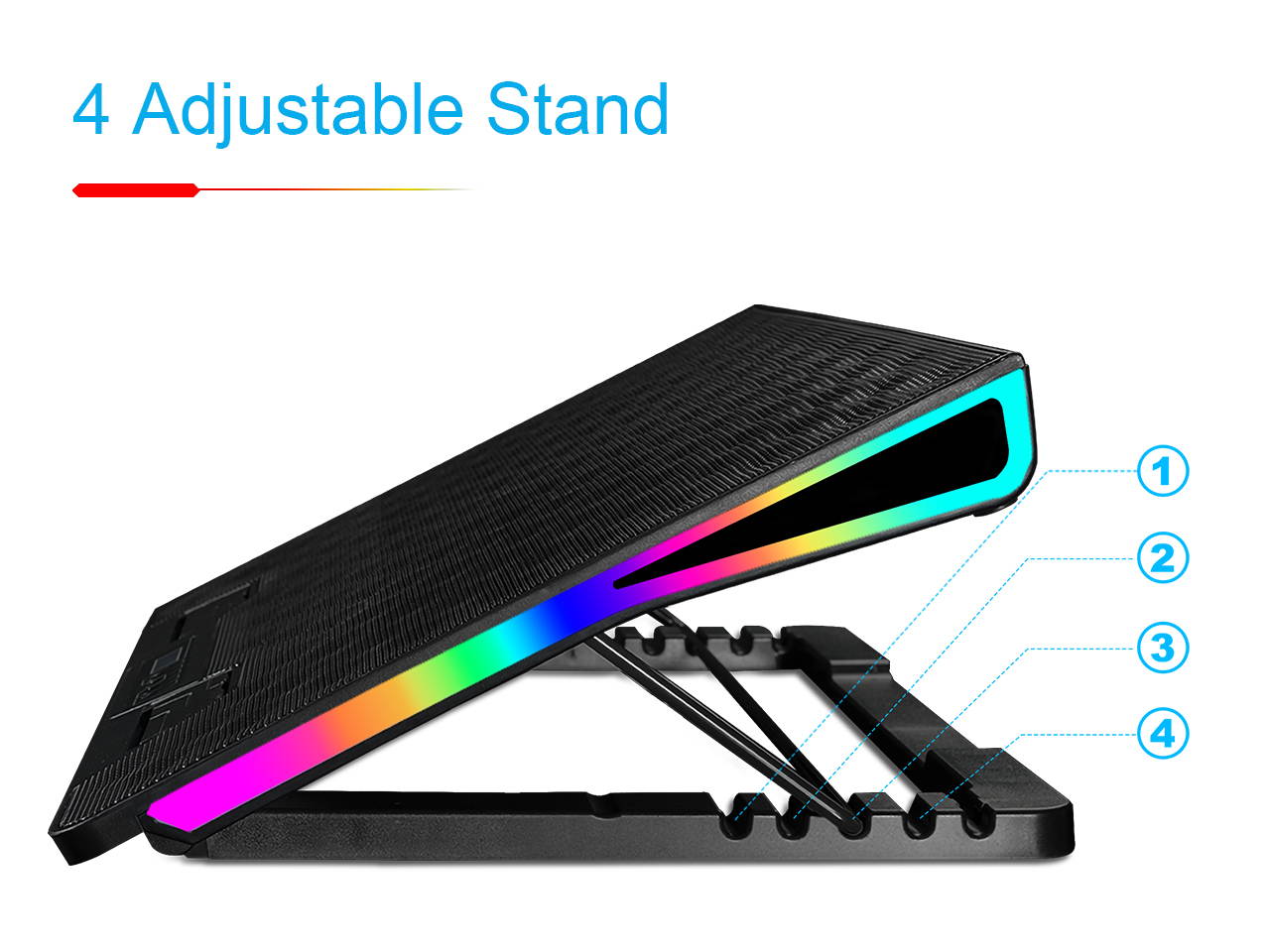 AICHESON RGB Laptop Cooling Cooler Pad for 15.6-17.3 Inch Notebook 1 Fan Heavy Coolers Pads, 2 USB Ports, AA2