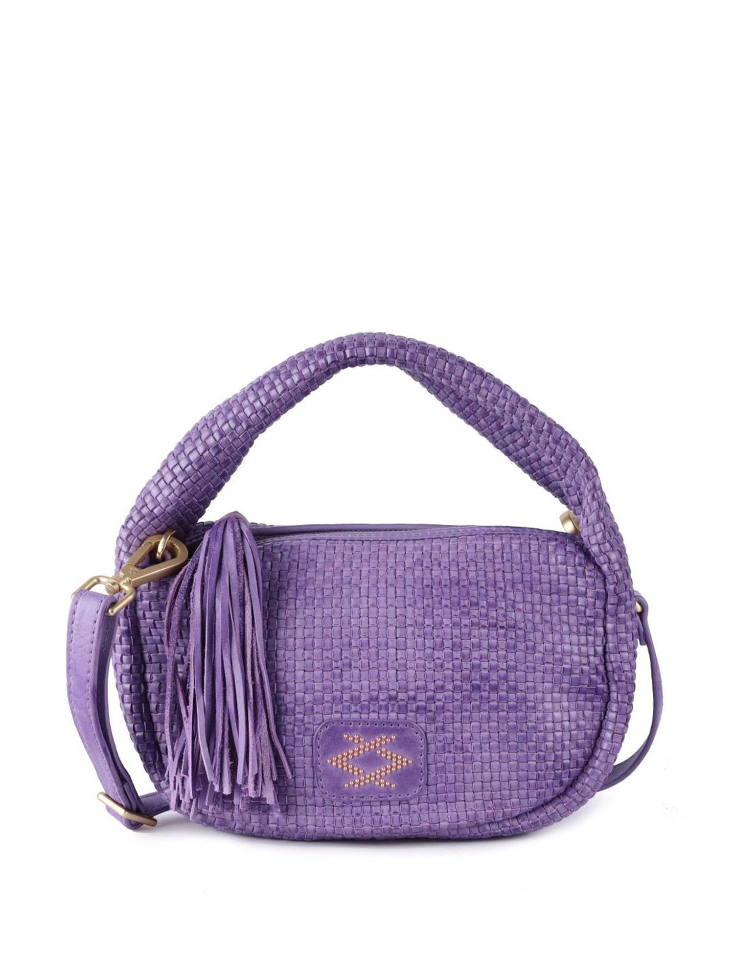 KOMPANERO Amber Lavender Leather Textured Handbag