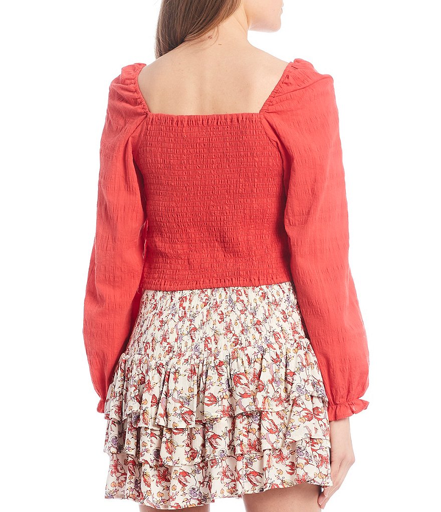 C&V Chelsea & Violet Puff Sleeve Peasant Top