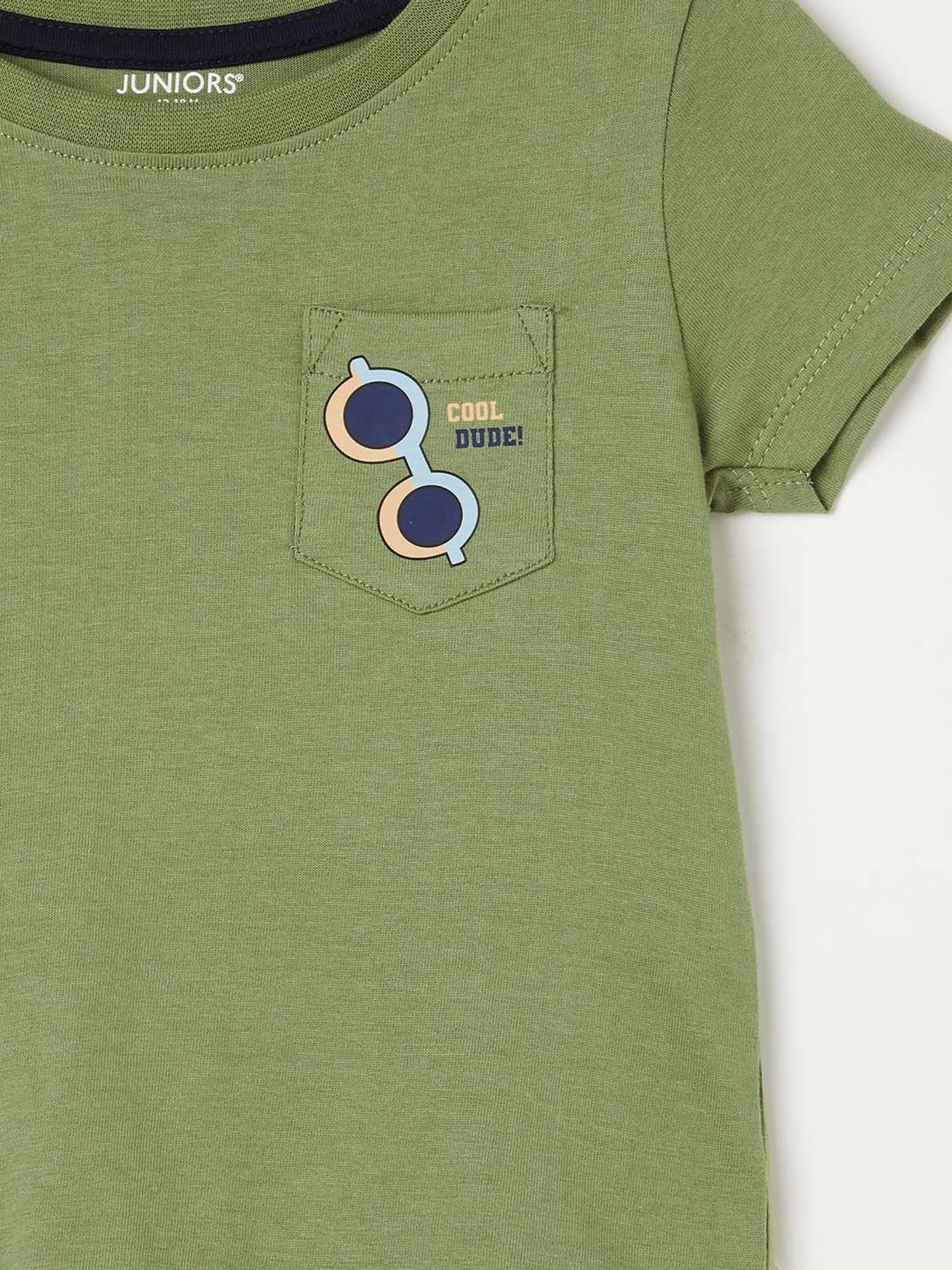 Juniors by Lifestyle Kids Olive Cotton Printed T-Shirt