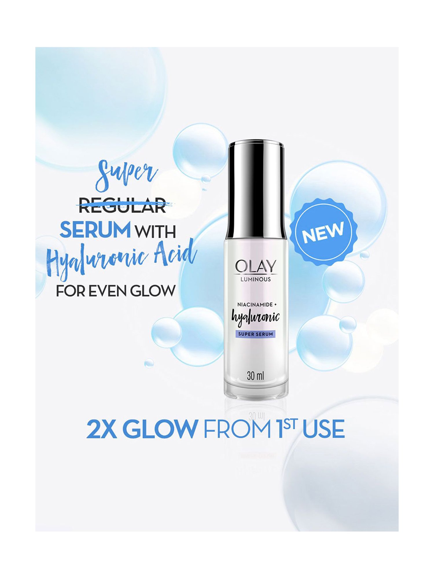 Olay Luminous Hyaluronic Acid Super Serum, with Hyaluronic Acid & Niacinamide - 30 ml