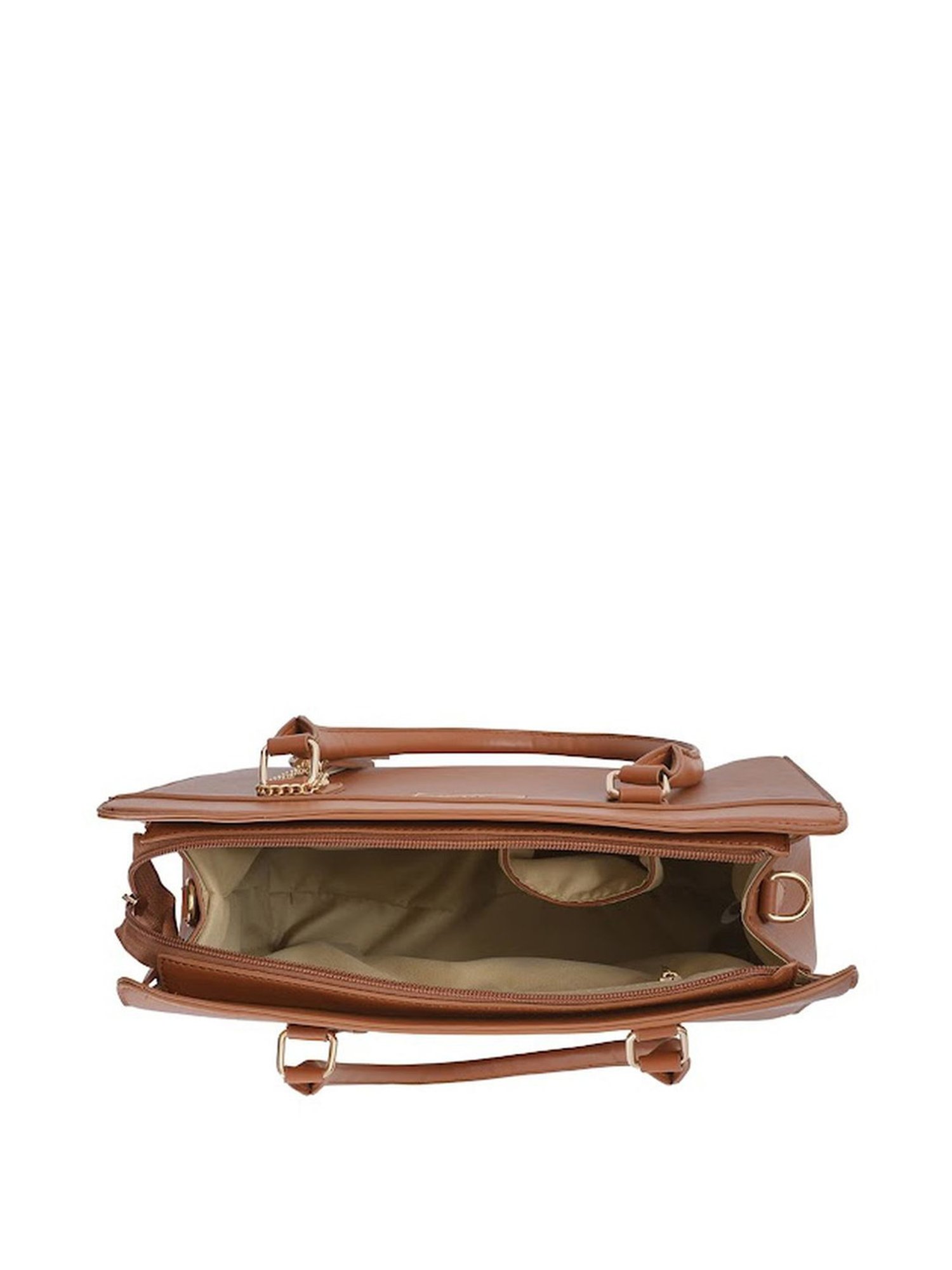 Sugarush Amina Tan PU Solid Handbag