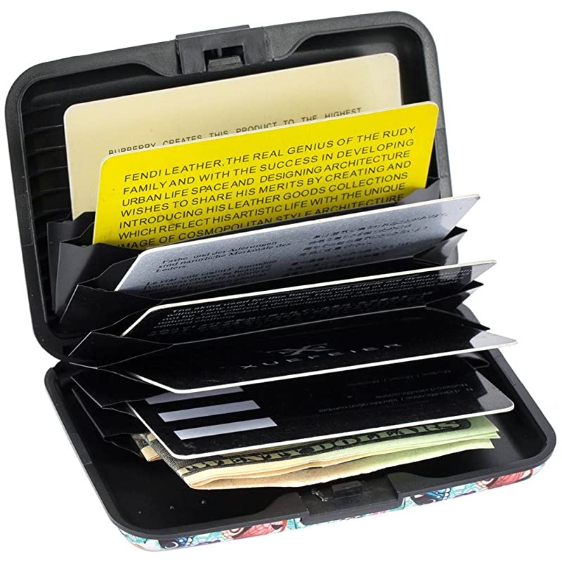 Mini RFID Aluminum Wallet Credit Cards Holder Business Card Case Metal ID Case for Men Women Butterfly