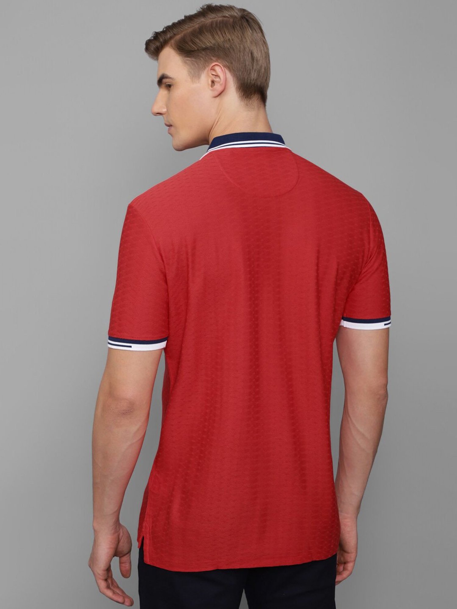 Louis Philippe Sport Red Cotton Regular Fit Polo T-Shirt