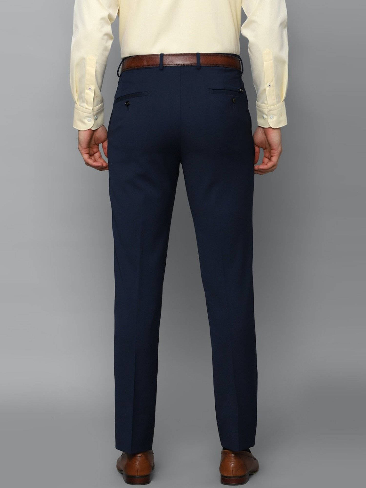 Luxure By Louis Philippe Navy Slim Fit Trousers