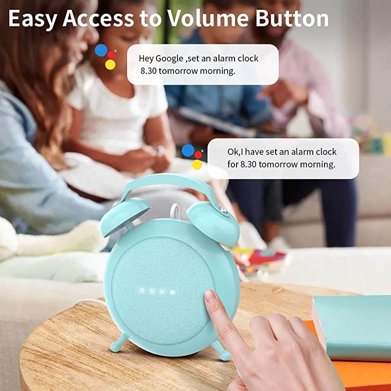 Home Mini Stand Holder, Retro Alarm Clock Stand Mount Base Protective Case Compatible with Home Mini and Nest Mini (White)