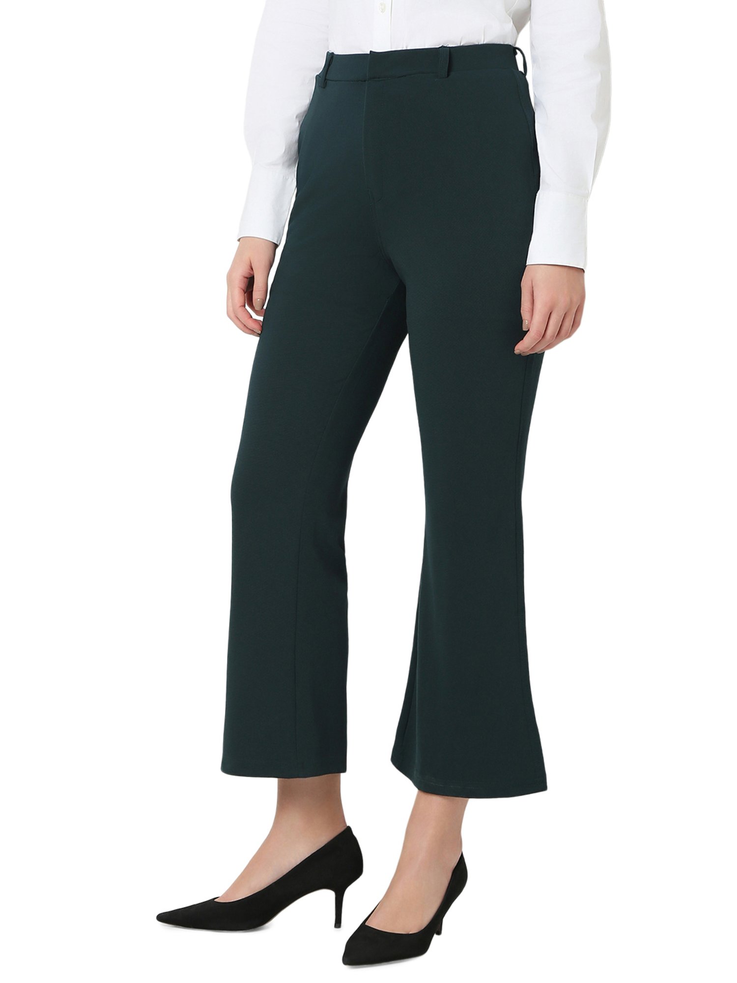 Fablestreet Brown & Black Cotton Checks Regular Fit Mid Rise Trousers