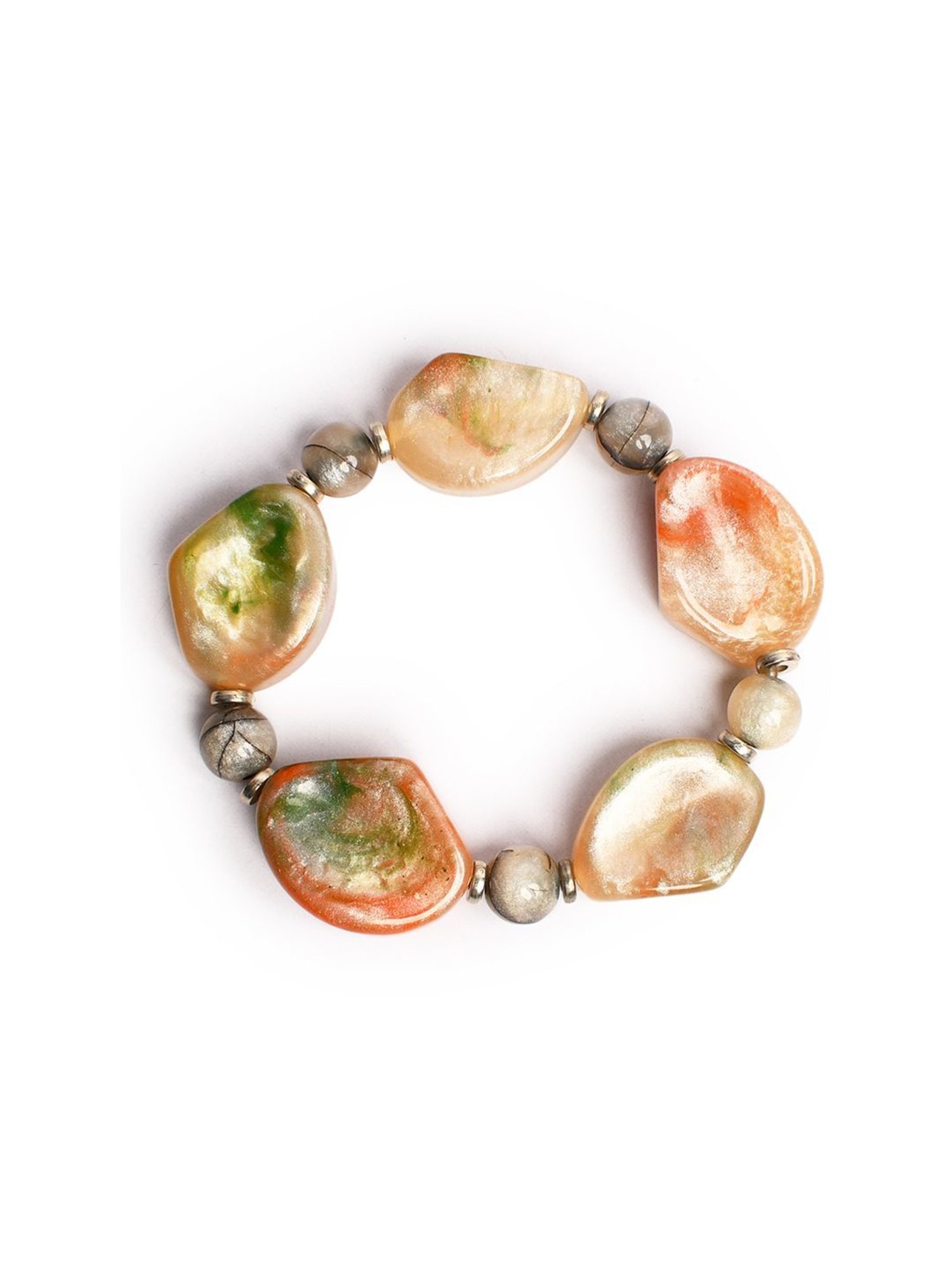IMLI STREET Multi-Coloured Artificial Stone Stretchable Bracelet for Women