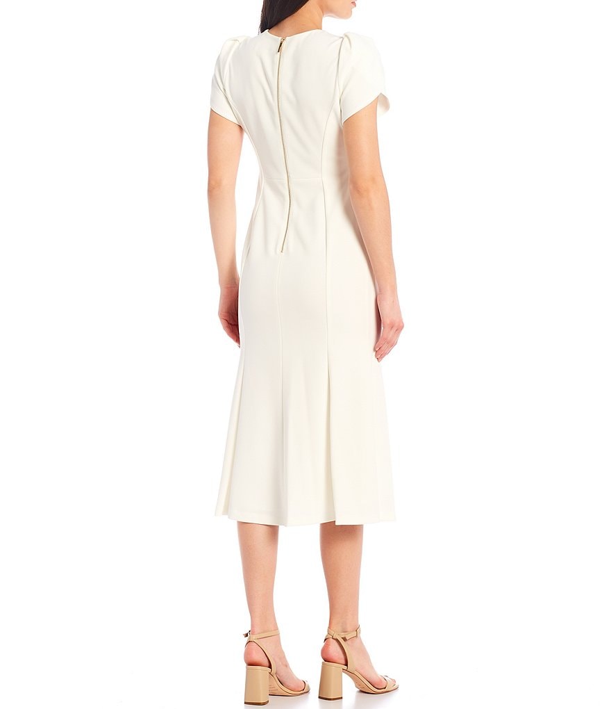 Vince Camuto Halter Bow Neck Sleeveless Midi Dress with Side Seam Pockets