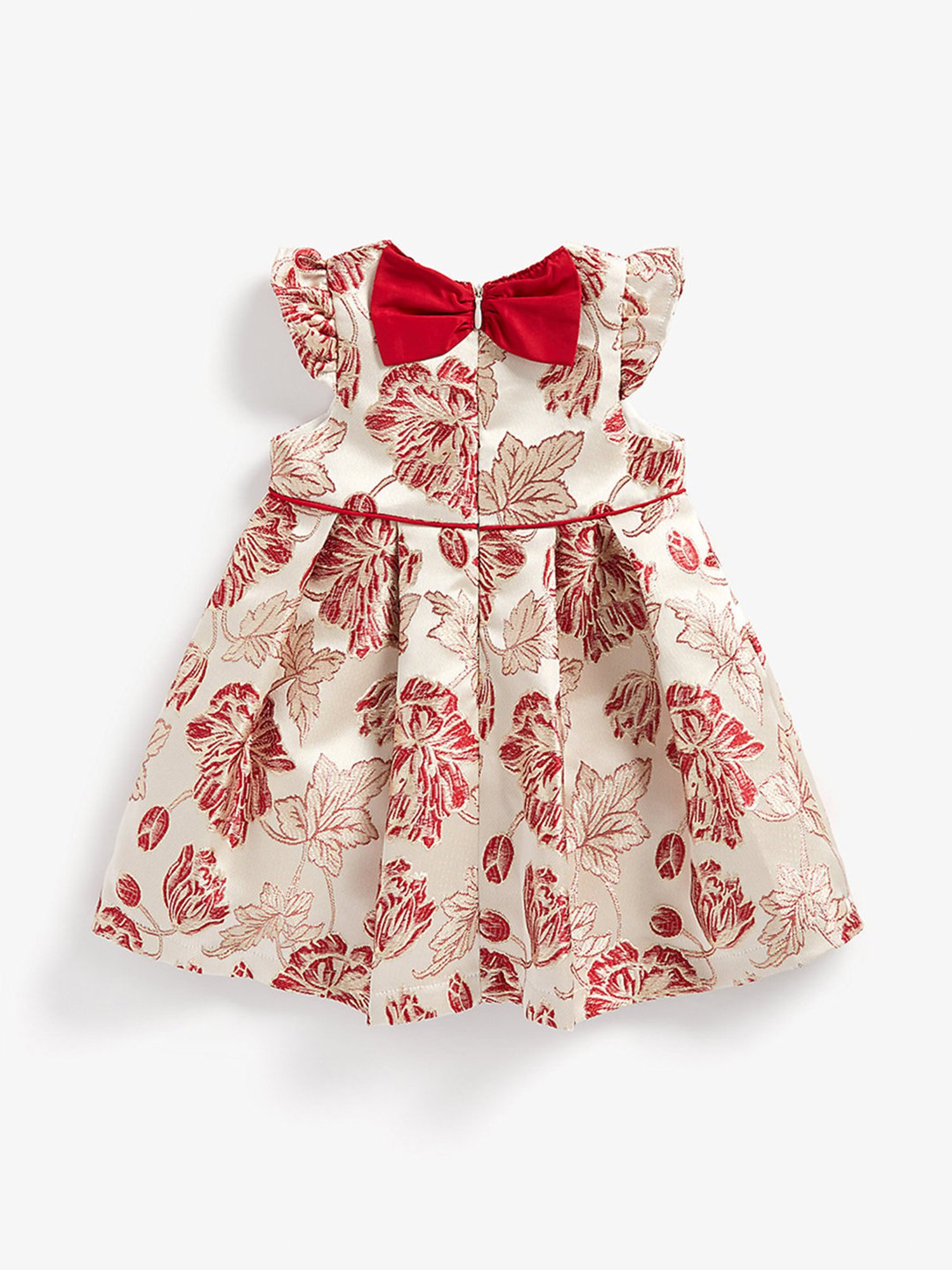 Mothercare Girls Cream Embroidered A-Line Dress
