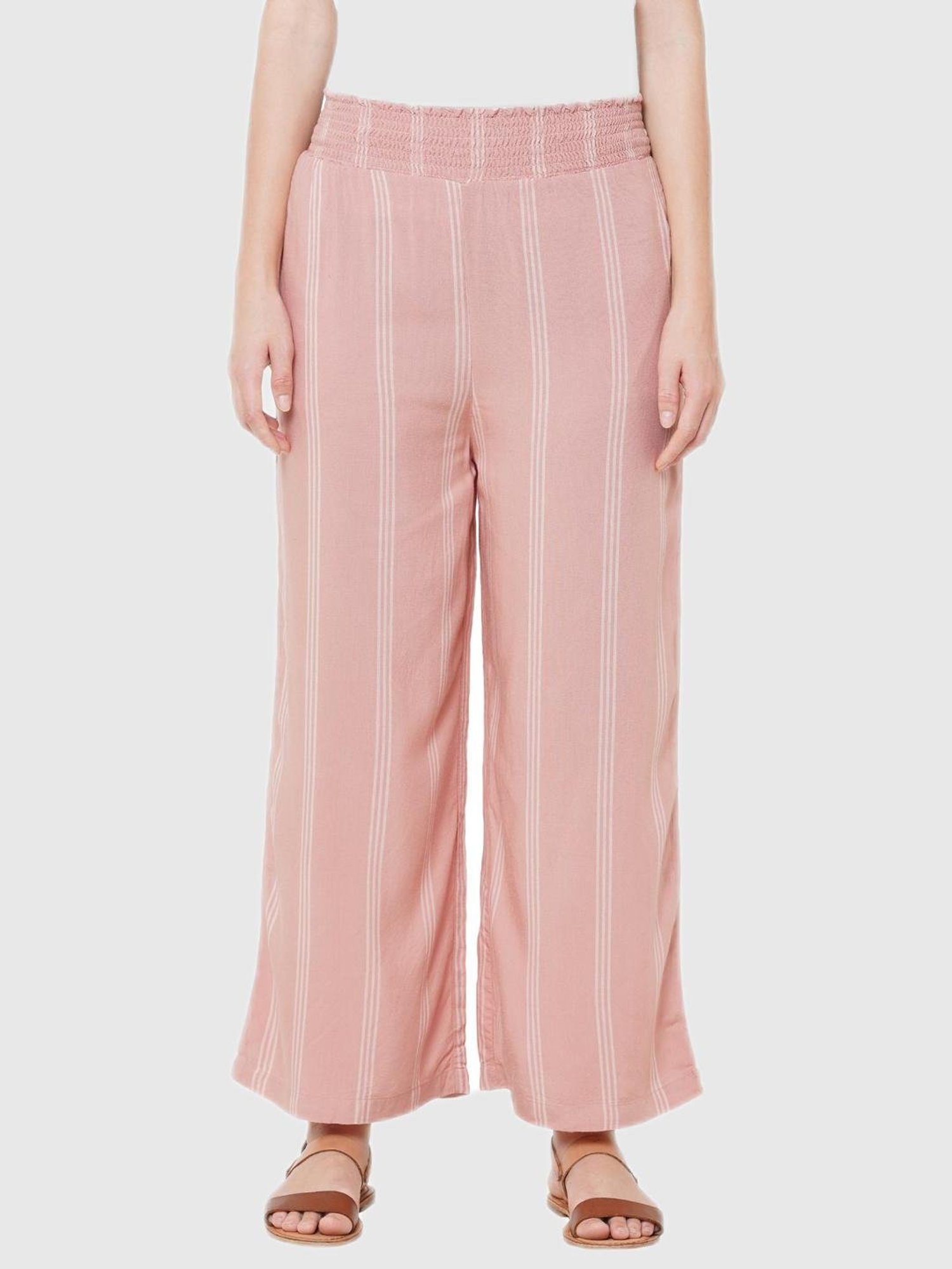 Mystere Paris Peach Striped Palazzos