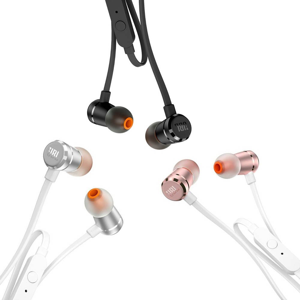 JBL T290 In-ear Headphones JBL Pure Bass Sound Earphones One Button Control 3.5mm Jack Wired Earpieces Portable Headset with Microphone For Mobile Phone Tablet