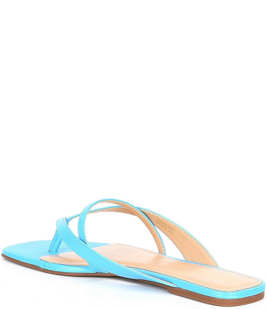 Carvela Grand Leather Square Toe Thong Sandals
