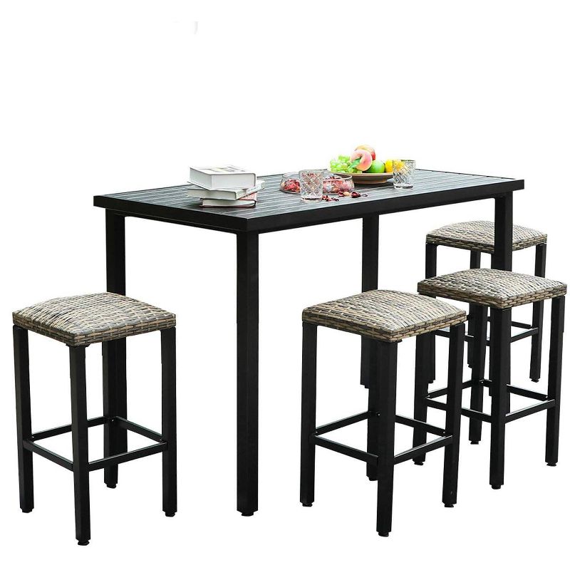 New Boston 8pc Seating Set Gray Frame Sunbrella Spectrum Denim Fabric - La-Z-Boy