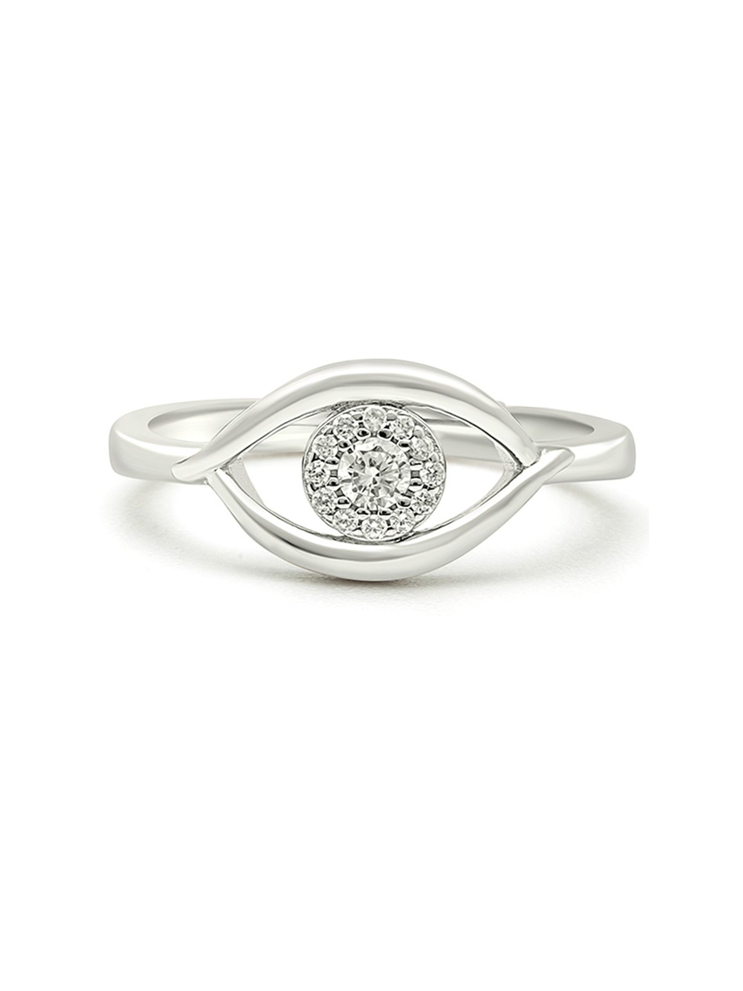 Silberry 92.5 Sterling Silver Crest Eye Ring