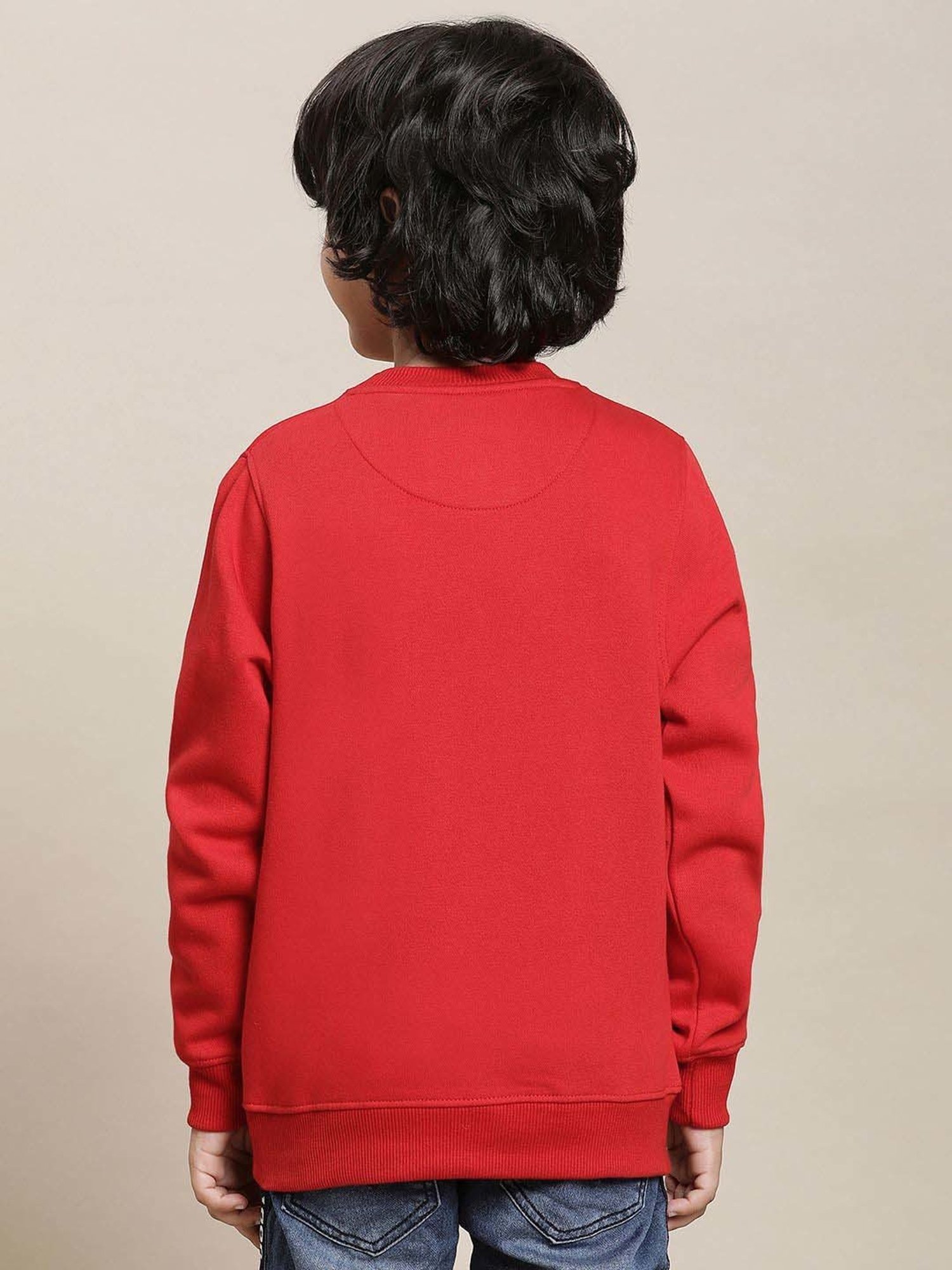 Kidsville Red Cotton Printed Full Sleeves Avengers Sweatshirt