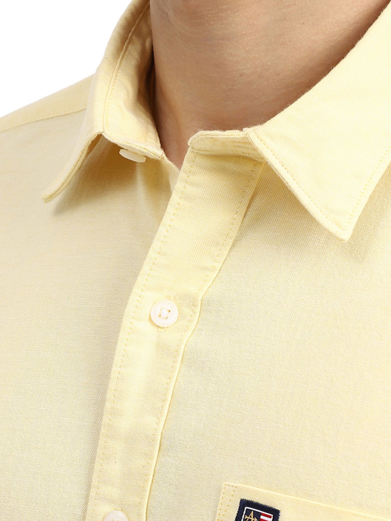 Arrow Yellow Cotton Slim Fit Shirt