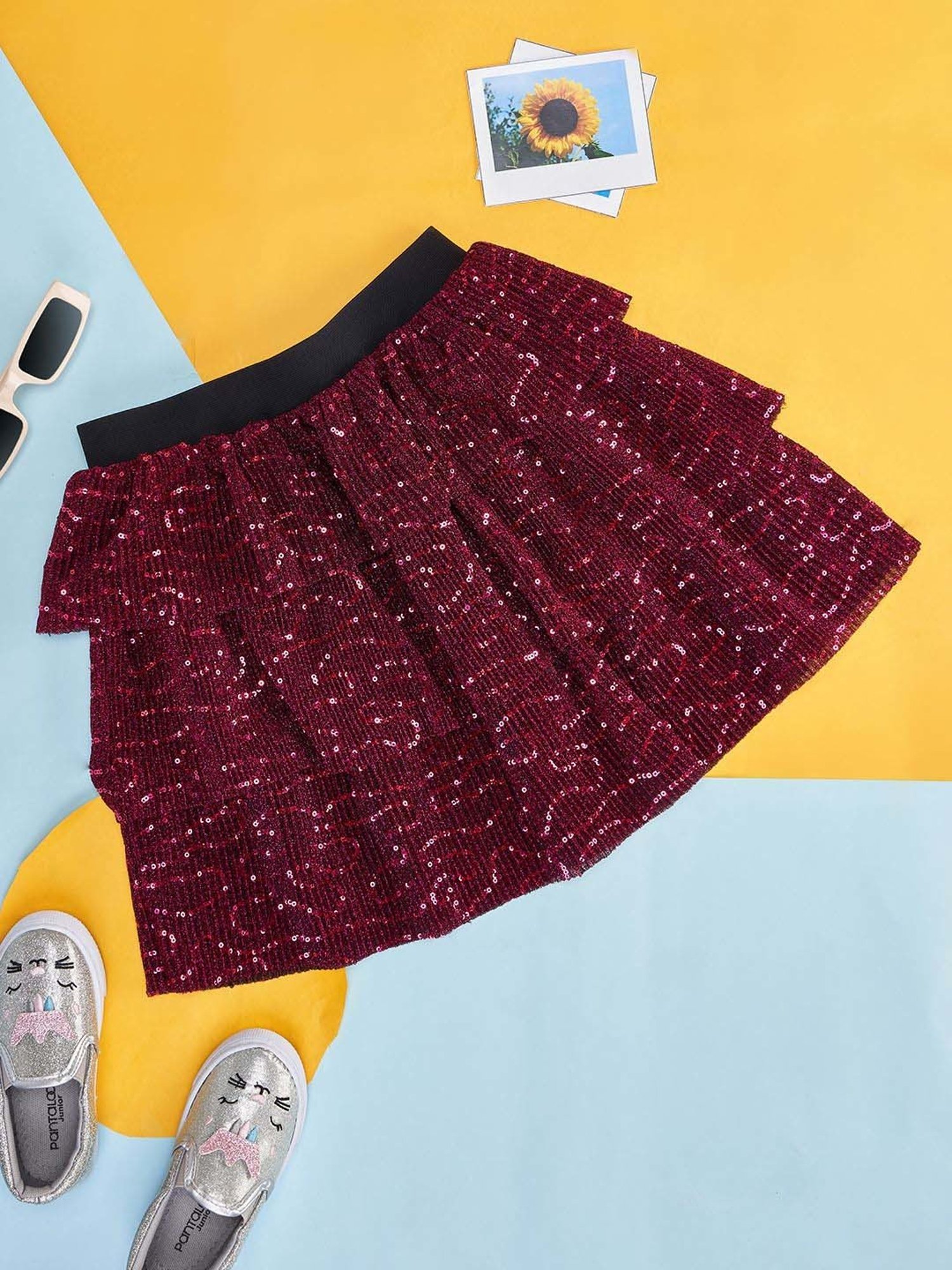 Angel & Rocket Kids Pink Floral Print Skirt