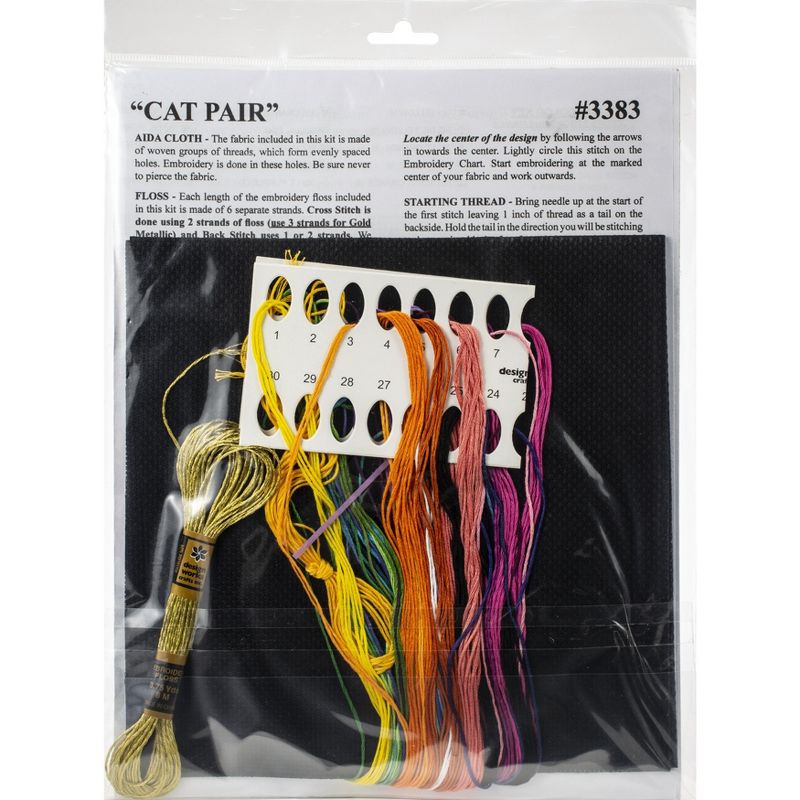 Design Works Counted Cross Stitch Kit 12"X12"-Cat Pair (14 Count)