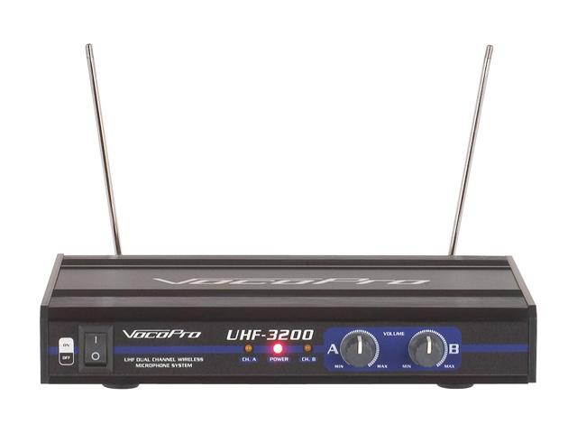 VocoPro UHF-3200 UHF-Dual Channel Wireless Microphone System