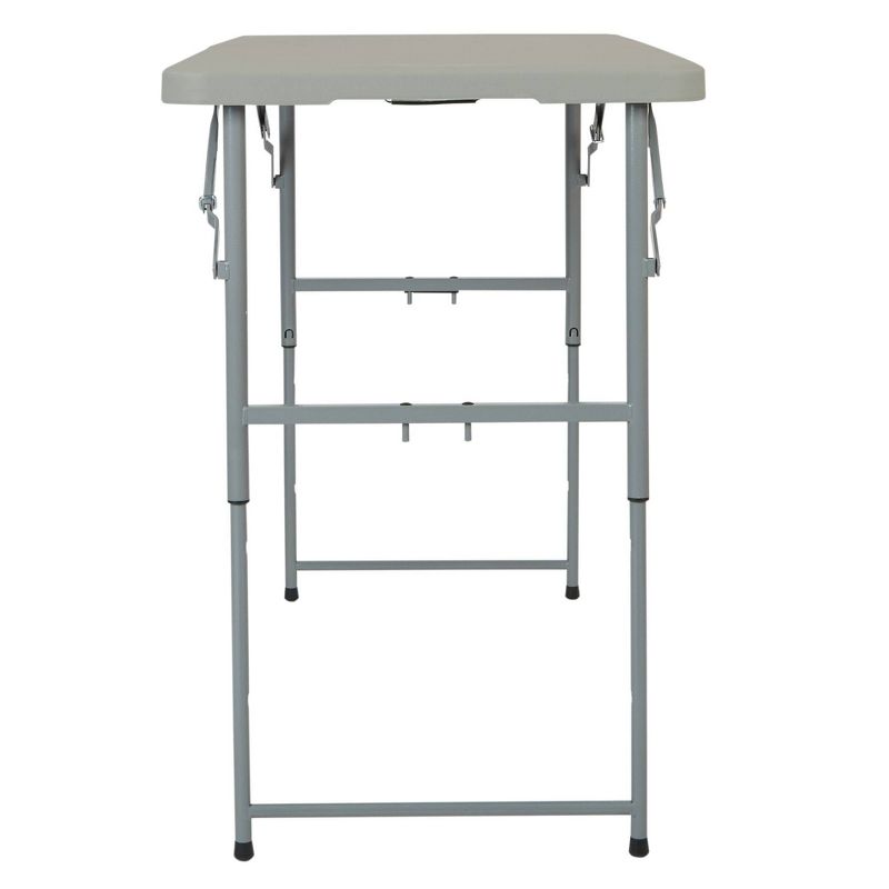 4" Long Height Adjustable Fold in Half Resin Multi Purpose Table Gray - OSP Home Furnishings