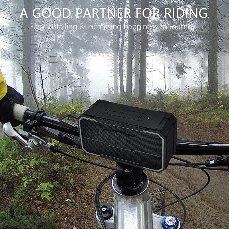 Portable Bluetooth Speaker IPX6 Waterproof Wireless Speaker with 10W HD Stereo Sound Rich Bass 10H Playtime Builtin Mic and AUXSD Input for Shower Pool Outdoor Travel