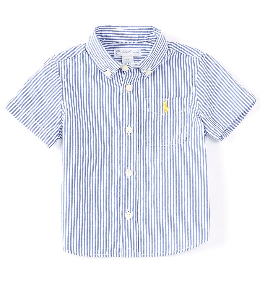 Ralph Lauren Baby Boys 6-24 Months Short-Sleeve Seersucker Button-Front Shirt