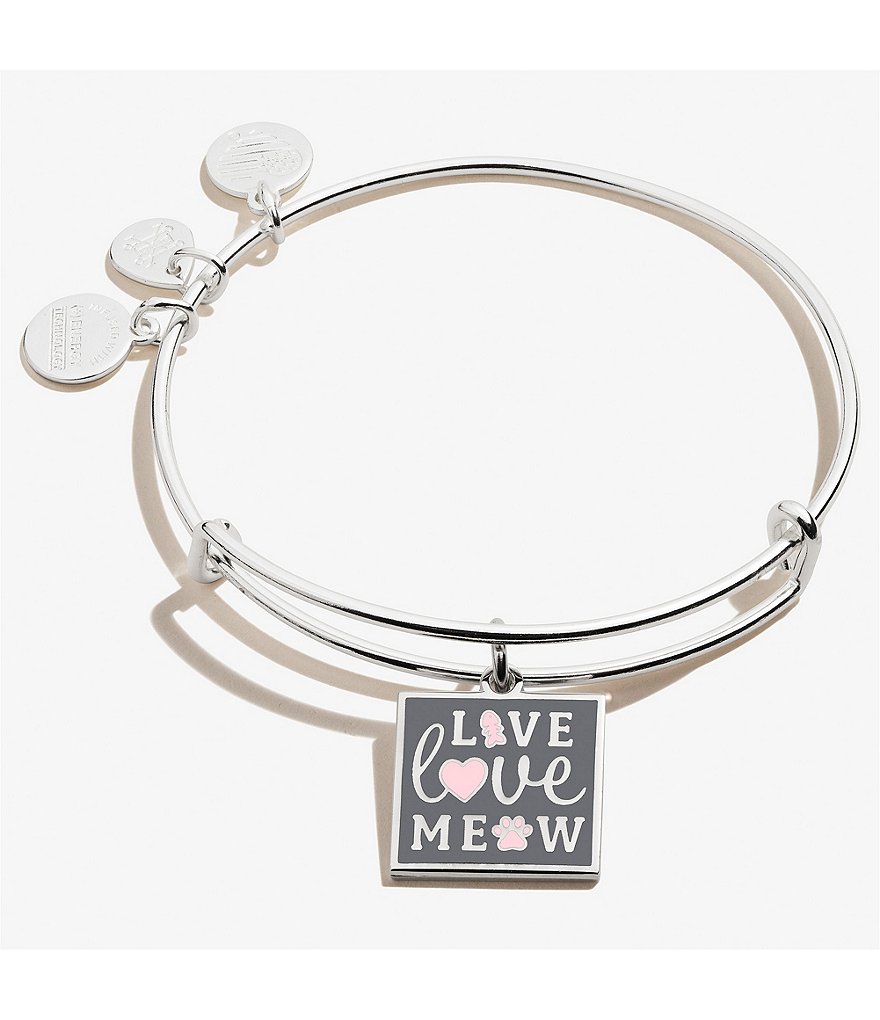 Alex and Ani Live Love Meow Charm Bangle Bracelet