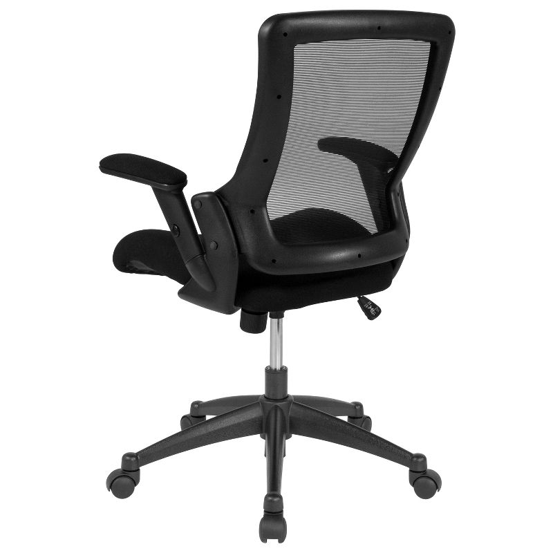 Emma and Oliver Mid-Back Black Mesh Executive Molded Foam Seat Swivel Arm Office Chair