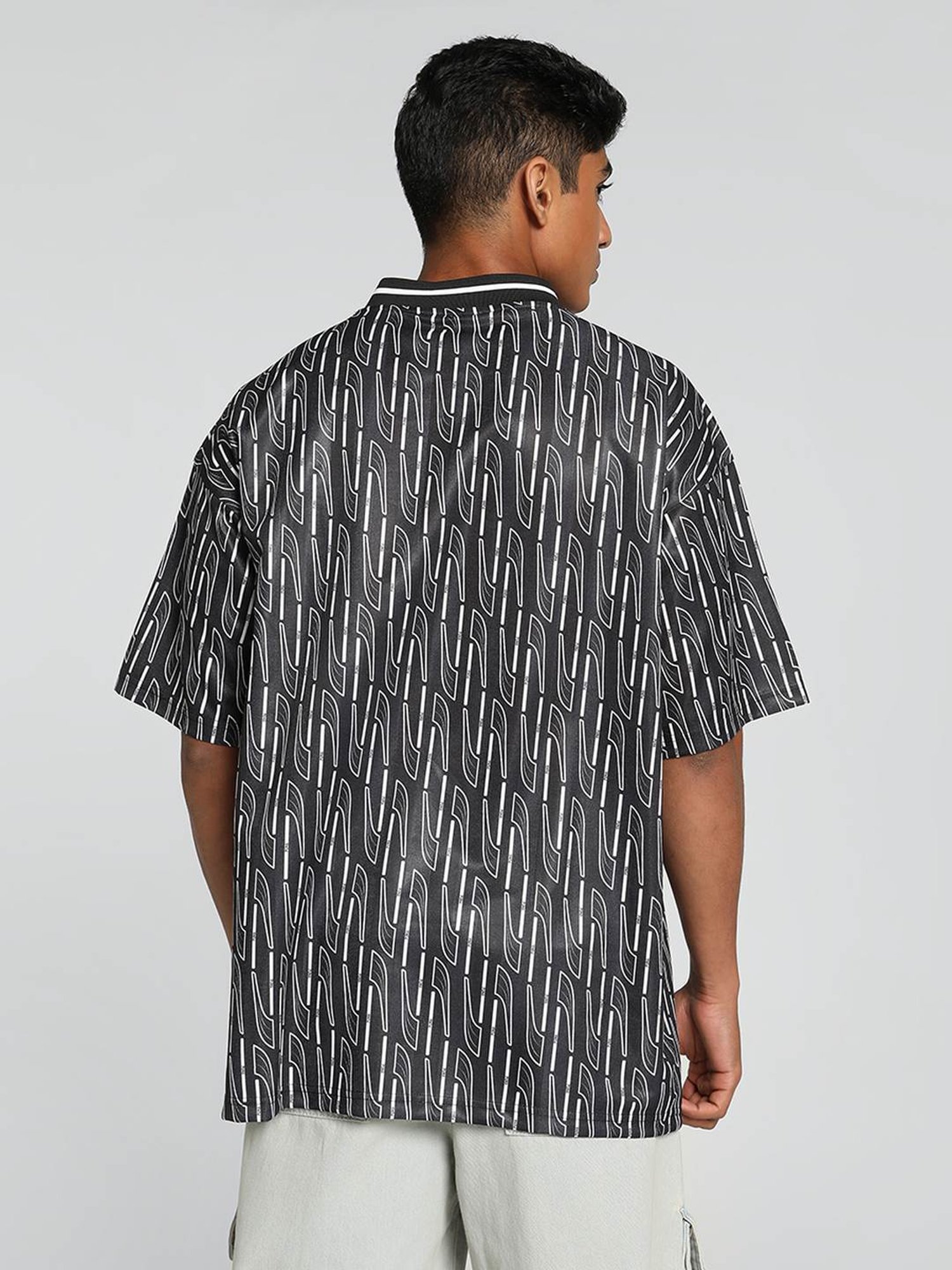 Puma Black Loose Fit Printed Jersey