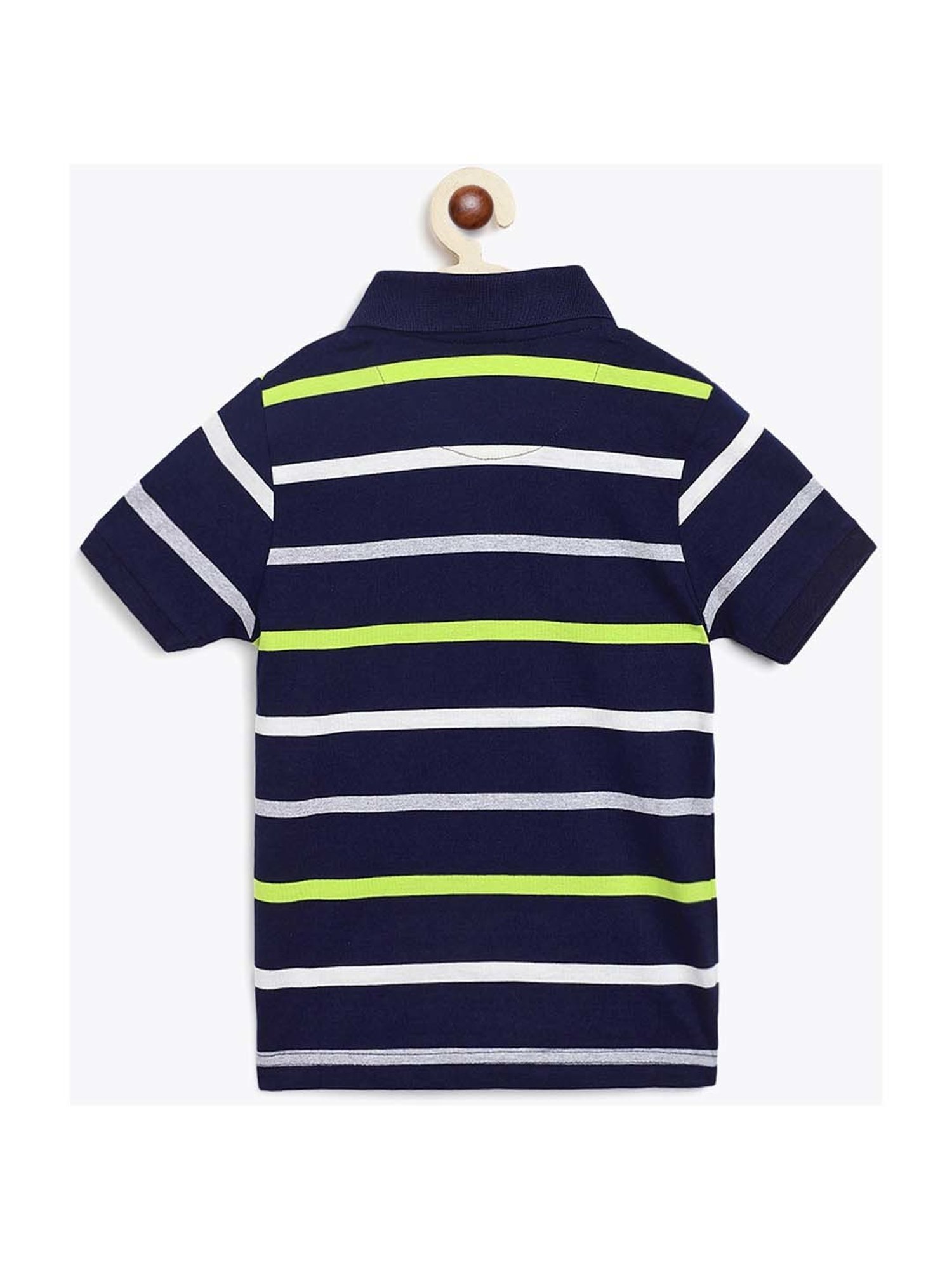 Campana Kids Multicolor Cotton Striped Polo T- Shirt