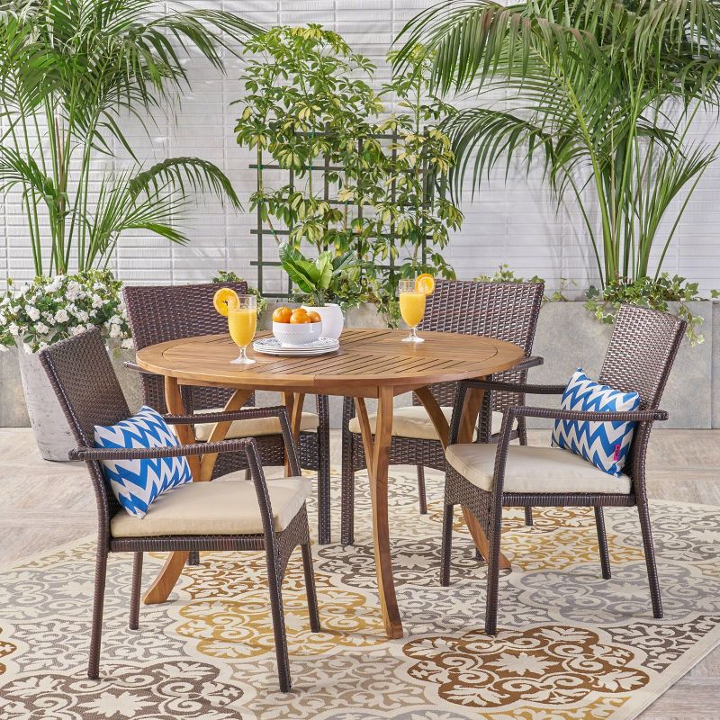 5pc Milano Dining Tan - Royal Garden
