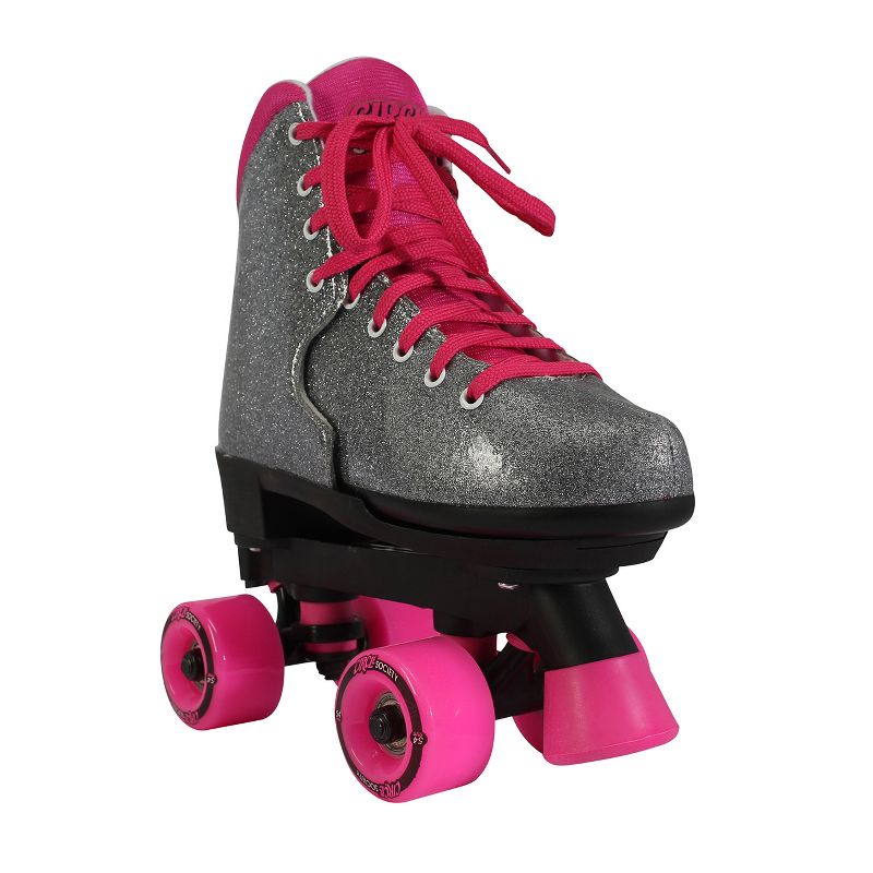 Circle Society Adjustable Skate - Bling Sizzling Pink 3-7