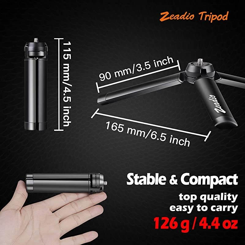 Metal Mini Tripod Desktop Tabletop Stand Compact Tripod for Smooth 4 Osmo Mobile Vimble 2 Gimbal Handle Grip Stabilizer and All Cameras