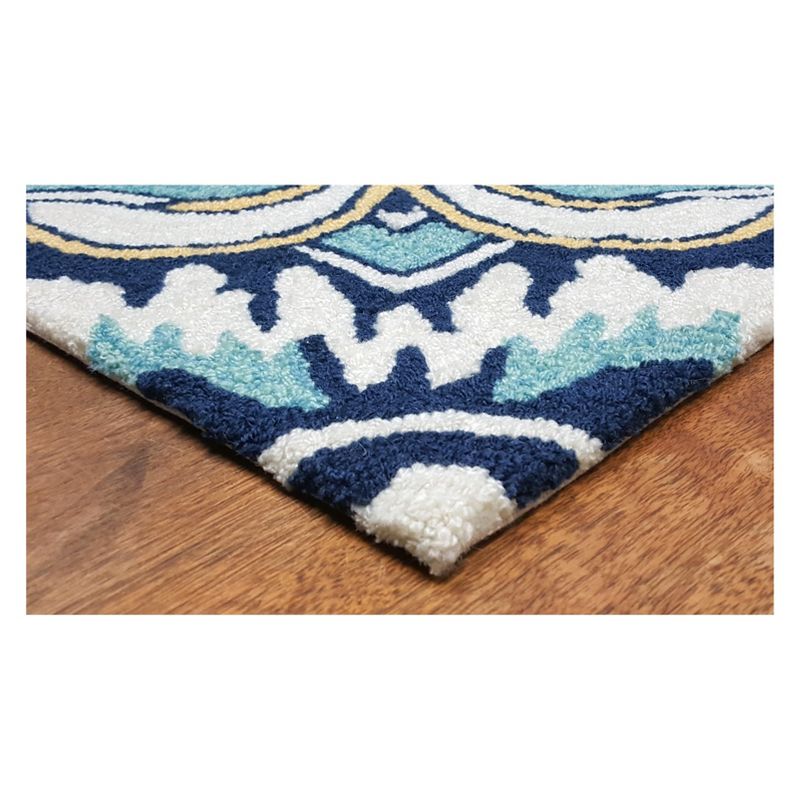 1'8"x2'6" Oval Braided Plaid Accent Rug Multicolored - The Lakeside Collection