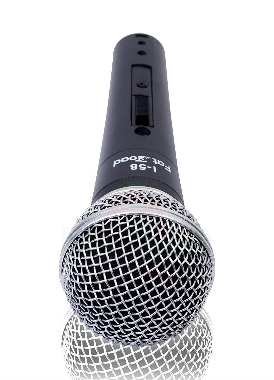 Studio Recording Microphones with Clips (5 Pack) by Fat Toad|Vocal Handheld, Unidirectional Mic|Professional Cardioid Dynamic Singing Microphone Designed for Music Stage Performances or PA DJ Karaoke