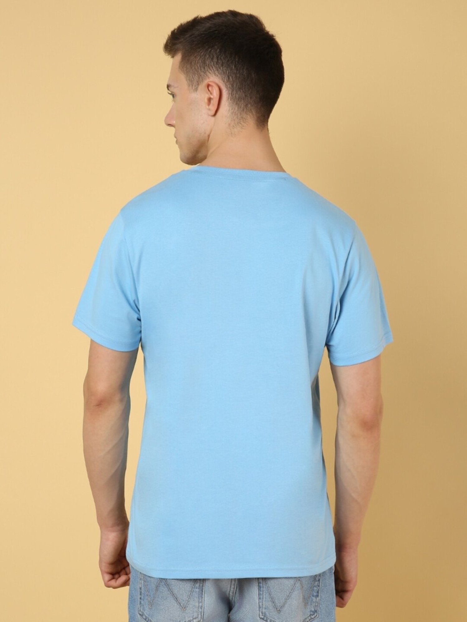 Wrangler Alaskan Blue Cotton Regular Fit Printed T-Shirt