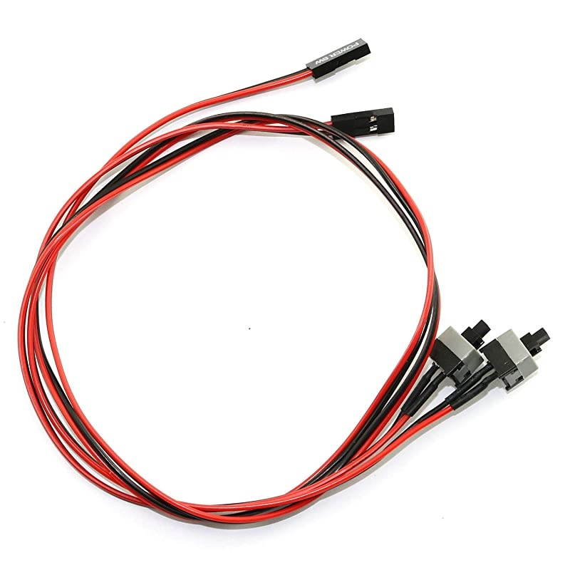2Pack 2 Pin PC Power Switch Cable Button ATX Desktop Computer Case Motherboard OnOff Reset Switch Line Restarting Power SW Cable 50cm