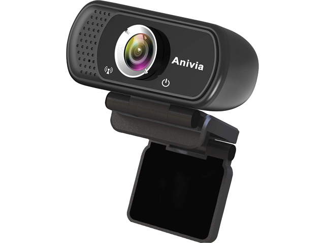 Anivia 1080p HD Webcam W8, USB Desktop Laptop Camera, Mini Plug and Play Video Calling Computer Camera, Built-in Mic, Flexible Rotatable Clip