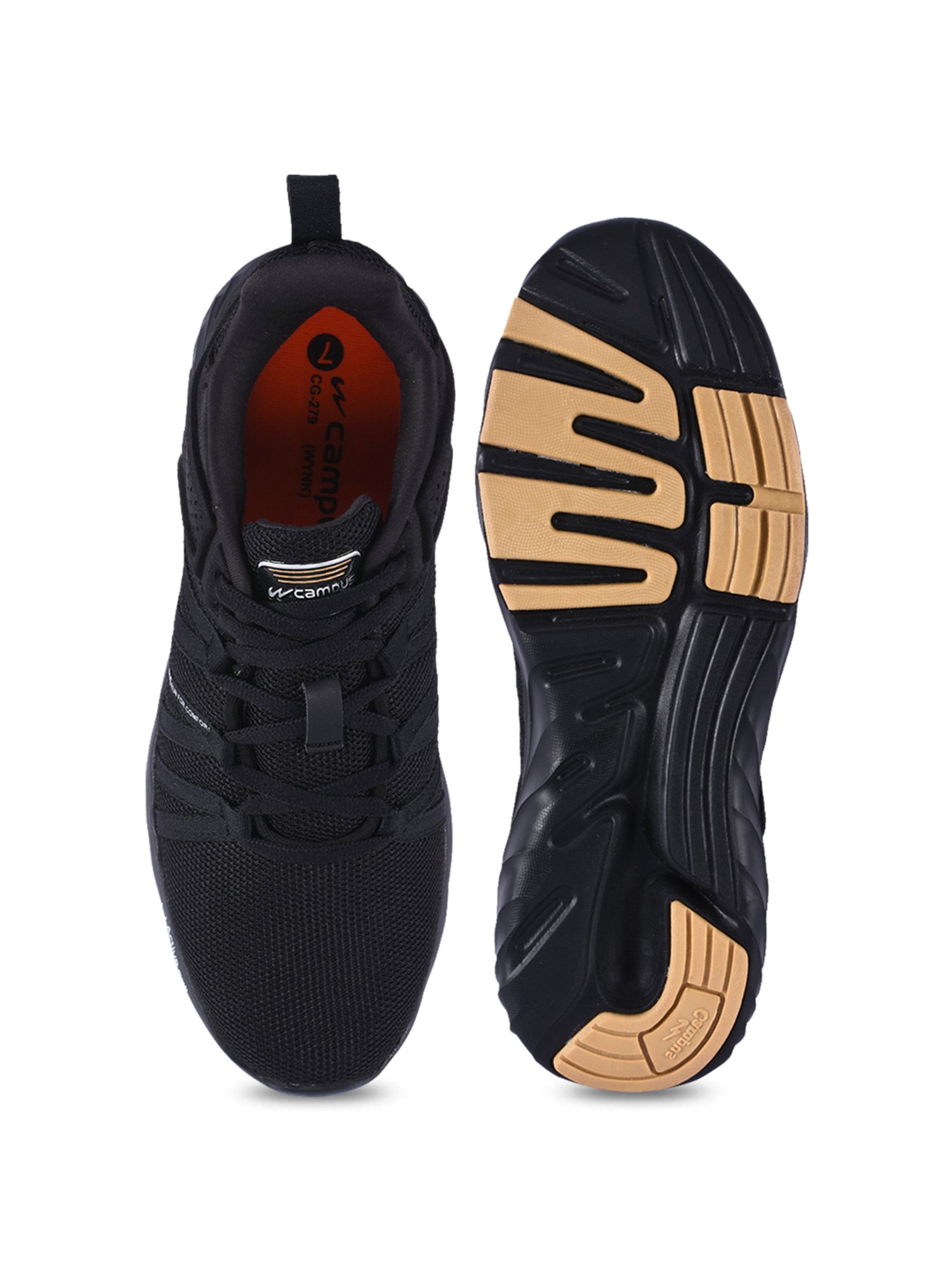 Campus Men's Wynk Black Running Shoes