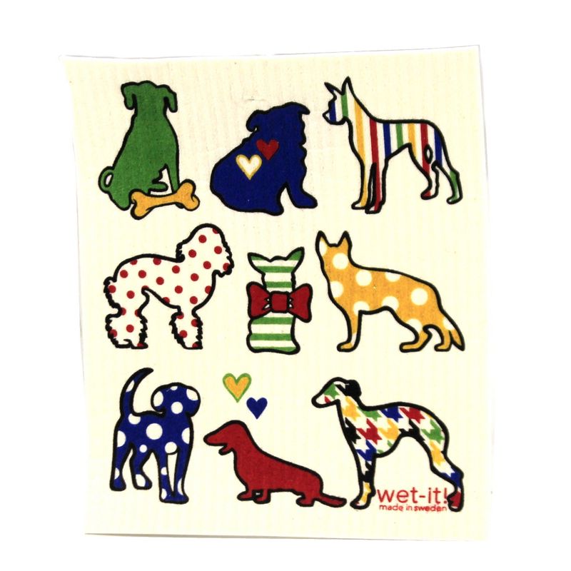 Swedish Dish Cloth 7.75" Dogs And Cats Cleaning Cloth Family Friends  -  Dish Cloth