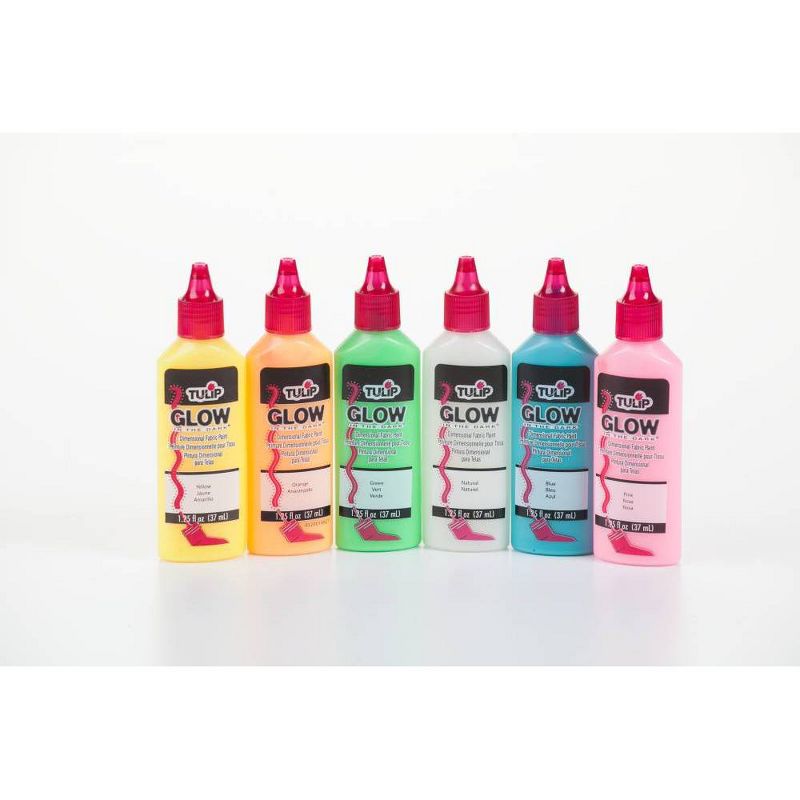 Tulip 6ct 1.25 fl oz Dimensional Fabric Paint - Glow in the Dark
