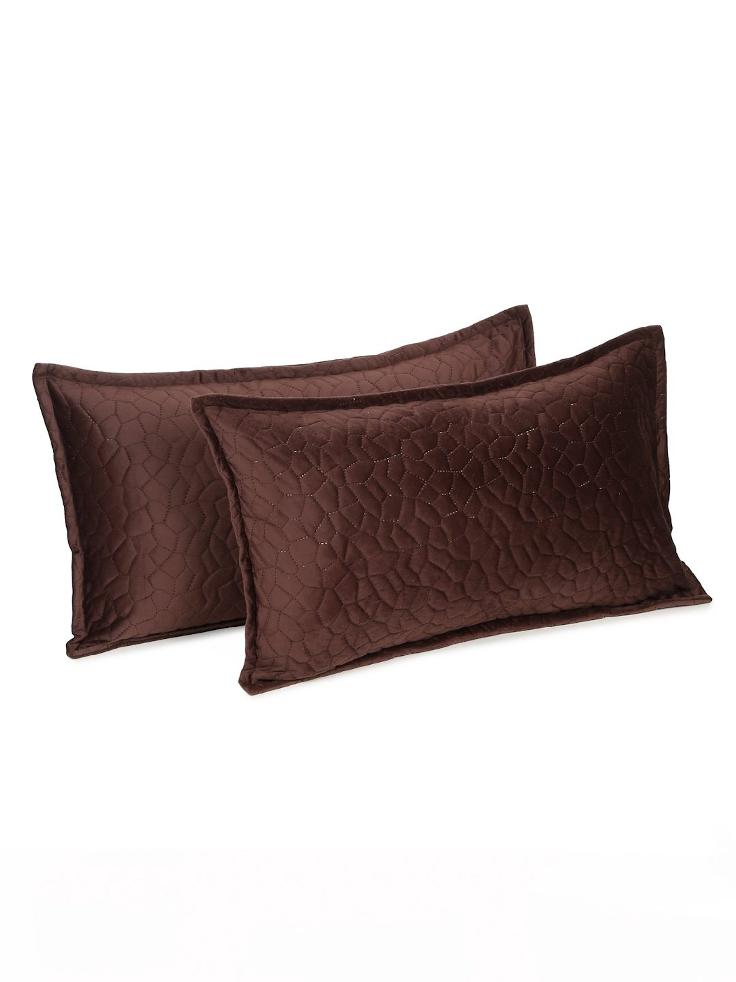 Stoa Paris White & Aqua Cotton 200 TC Pillow Cover - Set of 1