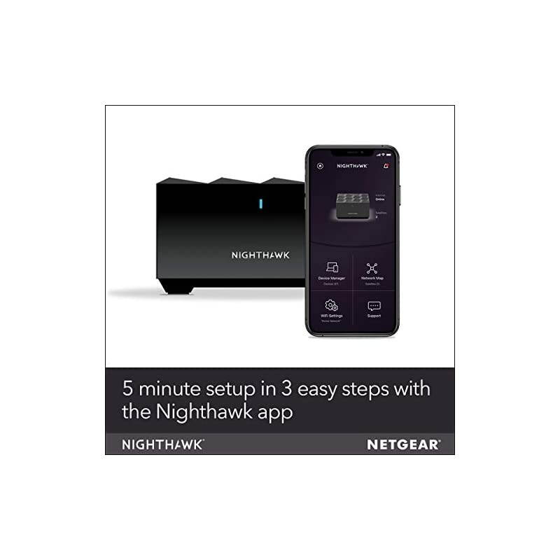 Nighthawk Whole Home Mesh WiFi 6 System (MK62) - AX1800 router with 1 satellite extender, coverage up to 3,000 sq. ft. and 25+ devices