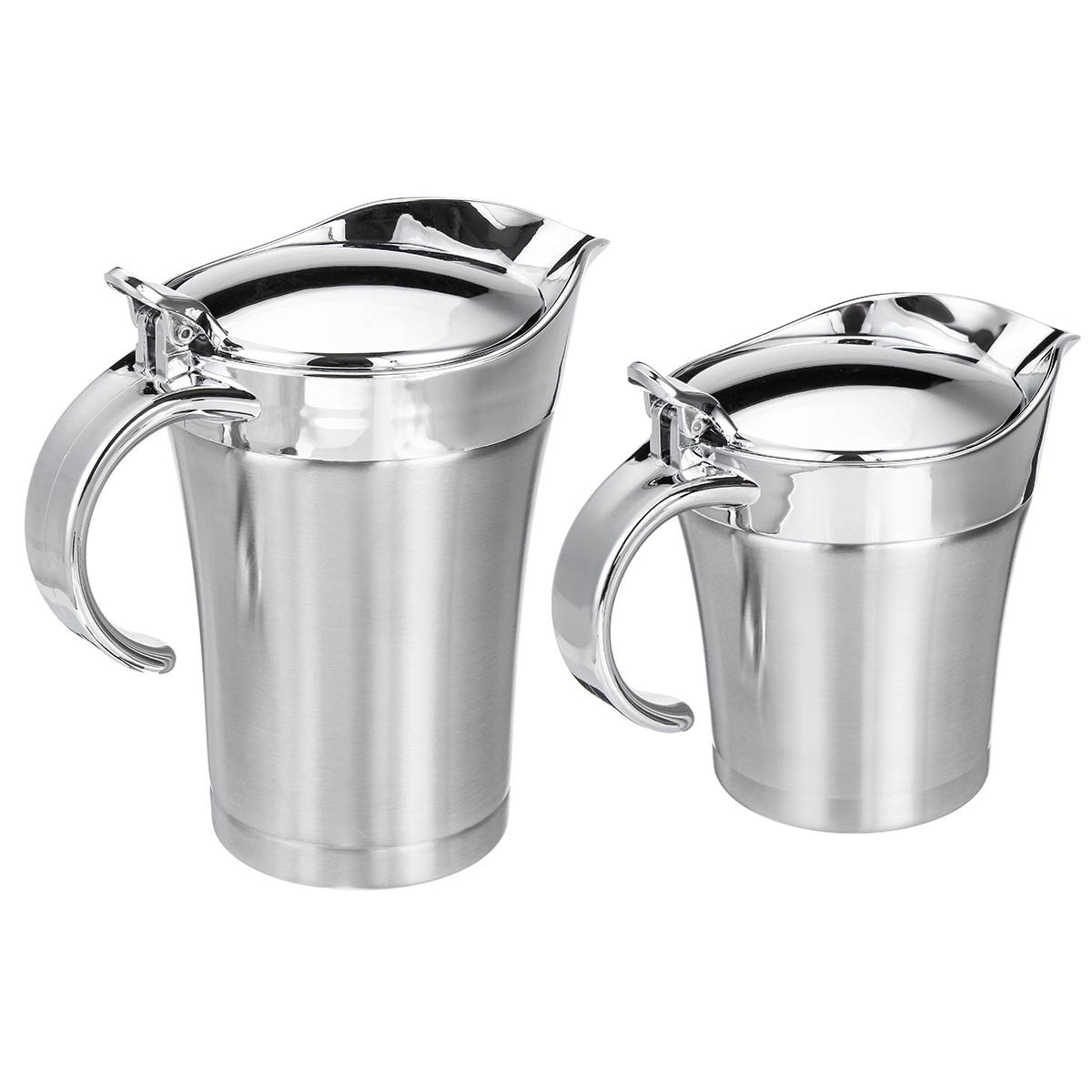 Stainless Steel Double Insulated Jug GravyThermal Sauce Kettle Kitchen Serving Storage Tableware Tool-500ml